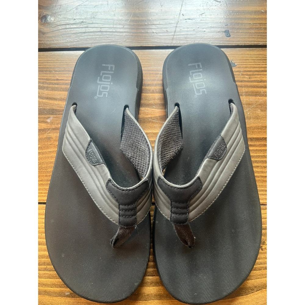 Flojos Mens Flip Flop Sandals Charcoal Gray Black Thong Comfort Beach Shoes